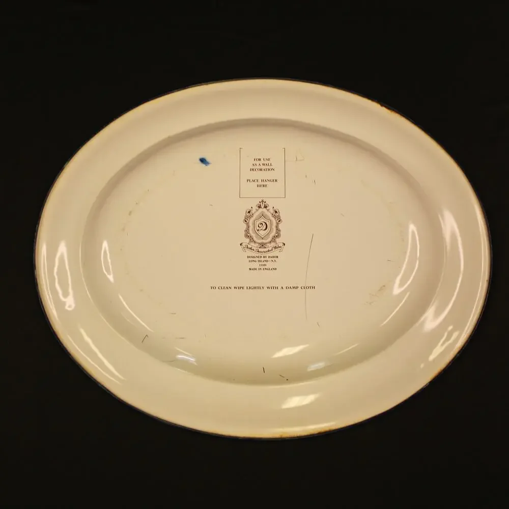 Vintage Daher Decorated Ware Blue Willow Tin Oval Serving Plate Wall Plate 13
